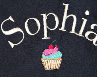 Personalized Embroidered Cupcake Apron: Kids Birthday Party, USA Made