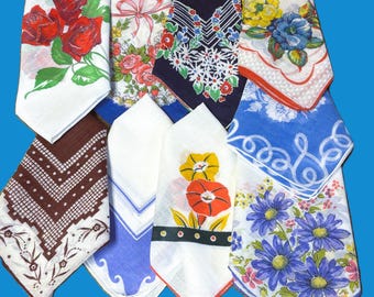 Vintage Selection Blank Center Florals w/wo Monograms Handkerchief**#2