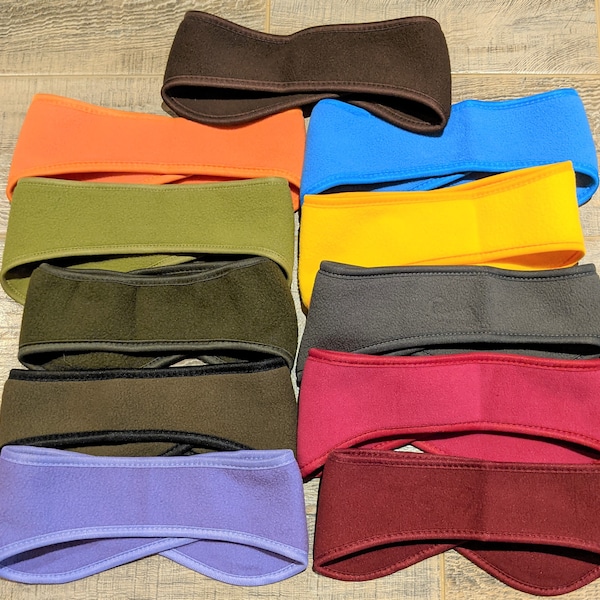 Blank Adjustable Polar Fleece Headband Ear Warmers for Kids & Adults