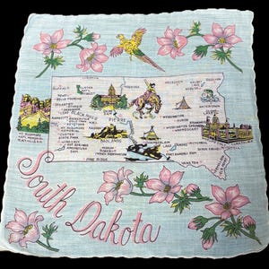 Vintage South Dakota Souvenir Handkerchief**#142