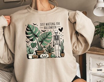 Plant Lover T-Shirt, Funny Skeleton Shirt, Halloween Plant Lady, Spooky Season Shirt, Houseplant Lover Tee, Skull Garden Tee, Gardening Gift