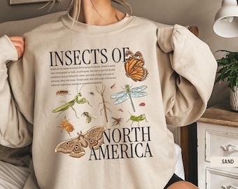 Bug Lover Sweatshirt, Insect Lover Gift, Nature Lover Shirt, Entomology Shirt, Bug Lover Gift, Insect Lover Shirt, Insects of North America