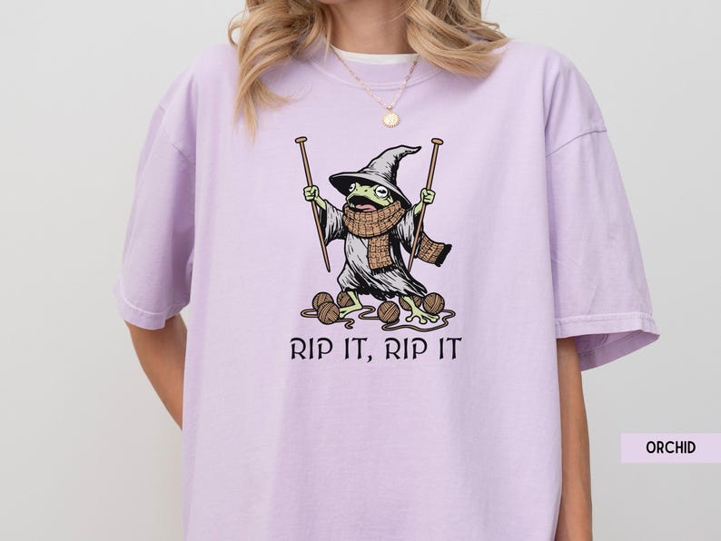 Knitting Shirt, Funny Knitting Shirt, Yarn Lover Shirt, Knitter Gift, Funny Knitting Shirt, Crafty Gift, Knitting Gifts, Funny Frog Shirt Orchid