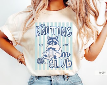 Knitting Shirt, Funny Knitting Shirt, Yarn Lover Shirt, Knitter Gift, Funny Knitting Shirt, Crafty Gift, Knitting Gifts, Raccoon Shirt