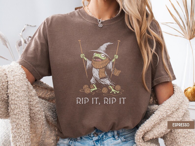 Knitting Shirt, Funny Knitting Shirt, Yarn Lover Shirt, Knitter Gift, Funny Knitting Shirt, Crafty Gift, Knitting Gifts, Funny Frog Shirt Espresso