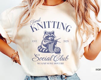 Knitting Shirt, Funny Knitting Shirt, Yarn Lover Shirt, Knitter Gift, Funny Knitting Shirt, Crafty Gift, Knitting Gifts, Raccoon Shirt