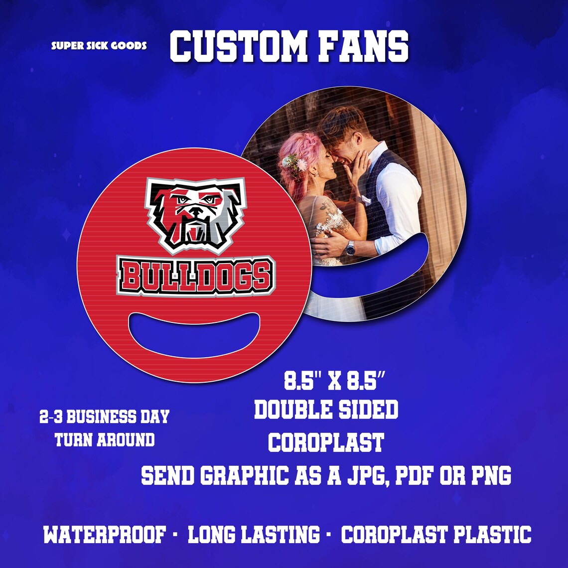 Custom Fan Printing - THE BEST Circle Fans - Weddings, Football Games ...
