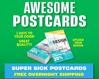 POSTCARD Printing, Custom AWESOME Printing, Custom Postcards Glossy Postcards, Free Shipping, Business Printing, Postcard Print