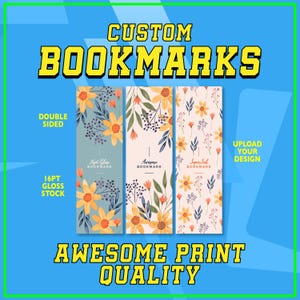 Custom BOOKMARKS, Bookmark Printing, at your door SUPER QUICK Custom Bookmarks Glossy Bookmarks | Free Shipping | Personalized Printing
