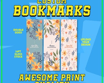 Custom BOOKMARKS, Bookmark Printing, at your door SUPER QUICK Custom Bookmarks Glossy Bookmarks | Free Shipping | Personalized Printing