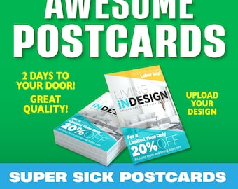 POSTCARD Printing, Custom AWESOME Printing, Custom Postcards Glossy Postcards, Free Shipping, Business Printing