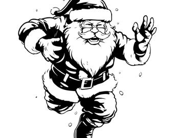 Santa Claus Playing football, Christmas Dude Sports SVG File Vectored