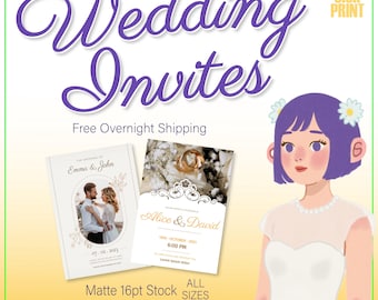 Wedding Invites, Wedding Postcards, Wedding Printing, Save The Date Printing, Matte Stock, Custom Wedding Printing, FAST Free Shipping