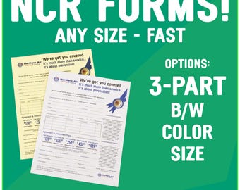 Custom 3-Part NCR Forms: Business Invoices, Receipts