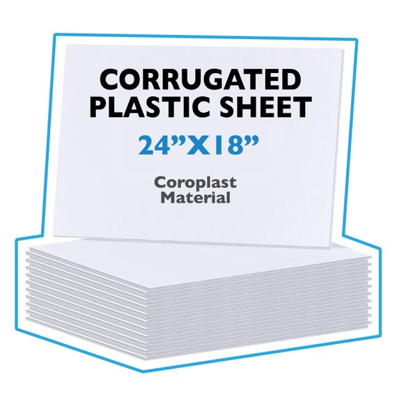 Corrugated Plastic White Sign Blanks - 24"x18" - 4mm Coroplast Sign Boards