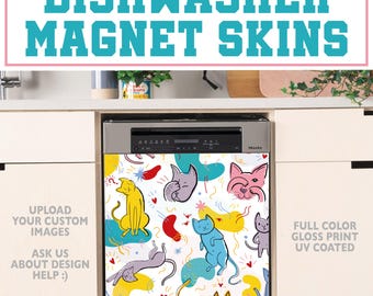 Custom Dishwasher Magnet Cover, High Gloss Kitchen Dishwasher Cover, Magnetic & Decal Vinyl, Kitchen Decor Custom
