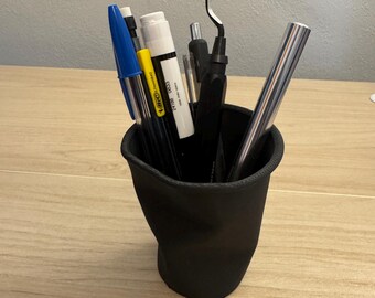 Crushed Paper Cup Pencil Holder