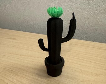 Funny Cactus Desk Decor - The Bird Middle Finger