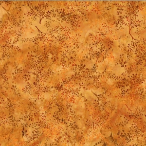 Curry - Sprig - Hoffman Bali Batik - Sold by the 1/2 Yard - Shipped as Continuous Yardage