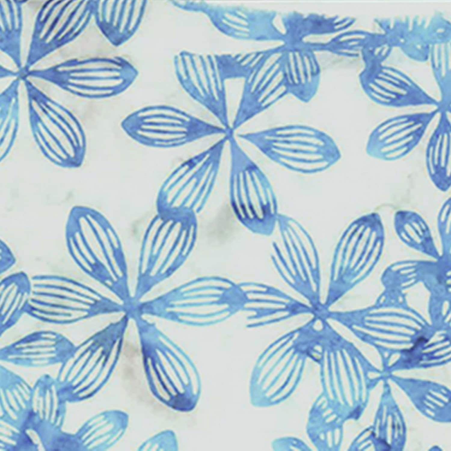 Sold by the 1/2 Yard Shipped as Continuous Yardage Hoffman Azure Dreams Bali Batik Cornflower Maiden Hair