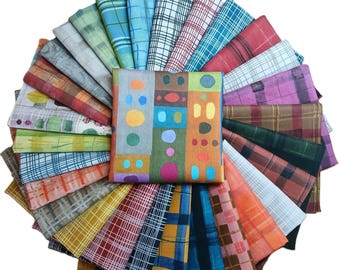 The Plaid One Fabric Bundle by Marcia Derse for Windham Fabrics  - Two Options - Fat Quarter Bundles or Half Yard Bundles 29 pieces