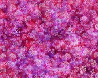 Springtime Romance - Fuchsia - Hoffman Spectrum Digital Print - Sold by the half yard - Shipped as Continuous Yardage