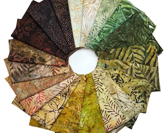 Autumn Inspired Batik Bundle from Bali and Artisan Batiks - 20 Fat Quarters