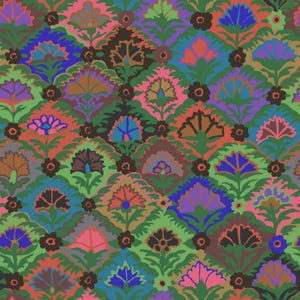 Step Flower - Dark - by Kaffe Fassett for the Kaffe Fassett Collective - Sold by the yard - Shipped as Continuous Yardage