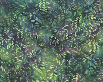 Frog - Abstract Petals - Hoffman Green House Bali Batik - Sold by the 1/2 Yard - Shipped as Continuous Yardage