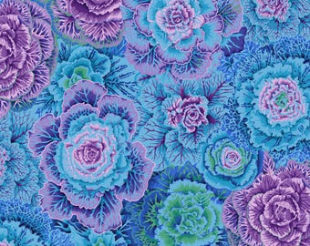 Brassica - Blue - Phillip Jacobs for Kaffe Fassett Collective Free Spirit - Sold by the yard - Shipped as Continuous Yardage