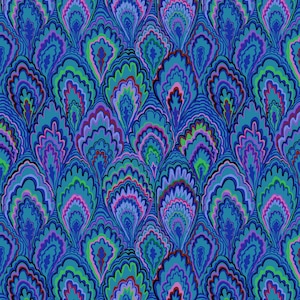 Marble Scallops - Blue - by Kaffe Fassett for the Kaffe Fassett Collective - Sold by the Yard - Shipped as Continuous Yardage