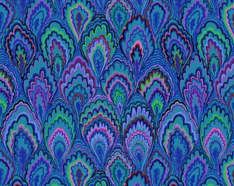 Marble Scallops - Blue - by Kaffe Fassett for the Kaffe Fassett Collective - Sold by the Yard - Shipped as Continuous Yardage