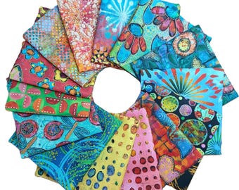 Sue Penn Fabric Bundle - 14 Pieces - by Sue Penn for Free Spirit Fabrics - Two Options - Fat Quarter Bundles or Half Yard Bundles