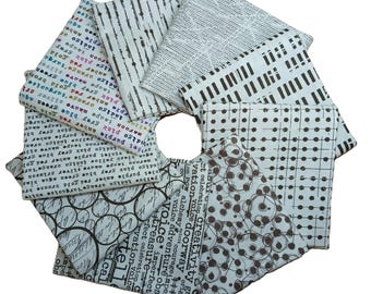 Stamped - Fabric Bundle - 9 Pieces - by Seth Apter for Free Spirit Fabrics - Two options fat quarters or half yards