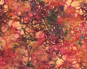 Mulberry - Big Floral - Hoffman Bali Batik - Sold by the 1/2 Yard - Shipped as Continuous Yardage