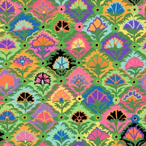 Step Flower - Multi - by Kaffe Fassett for the Kaffe Fassett Collective - Sold by the yard - Shipped as Continuous Yardage