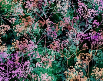 Midsummer Night's Dream - Hummingbird - Hoffman Spectrum Digital Print - Sold by the half yard - Shipped as Continuous Yardage