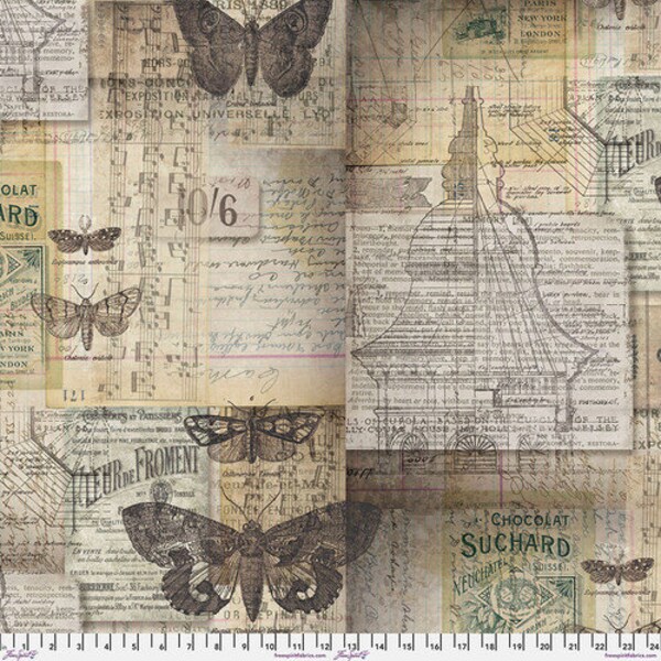 Cimientos - Melange Neutral de Tim Holtz para Free Spirit - Vendido por medio patio - Enviado como yarda continua