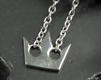 EXKLUSIVE Sterling Silber Sora's Halskette, Kingdom Hearts Kronen Anhänger, Benutzerdefinierter Anime Schmuck für Fans und Perfektes Geschenk für Gamer