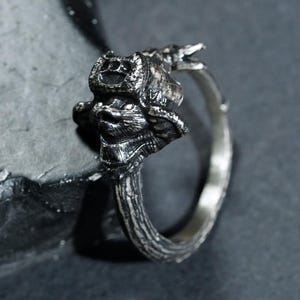 LIMITED! Palico Companion Ring – Handmade 950 Silver | Monster Hunter Jewelry, Perfect Gift for Monster Hunter Wilds Fans, Gamer Gift Idea