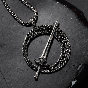 Blade of the Darkmoon Pendant |EXCLUSIVE Handmade 950 Silver Necklace Inspired by Dark Souls & Gwyndolin|Fantasy Jewelry for Soulsborne Fans