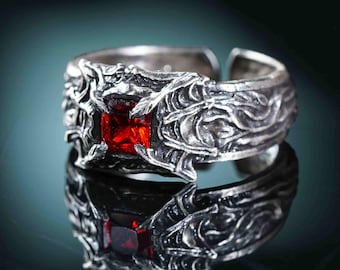 Anillo de Sangre de la colección de anillos de Dark Souls, anillos de plata 950, Anillo de la Calamidad y Anillo del Favor para fans de Dark Souls, regalo de Navidad para él