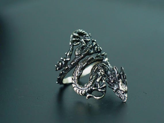 EXCLUSIVE Handmade Neydra Dragon Ring, 950 Silver Custom Tears of the Kingdom Jewelry, Fanmade Legend of Zelda Ring for Zelda Fans