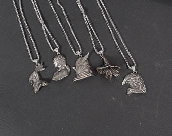 PREMIUM Elden Ring Nightreign Pendant – Handmade 950 Silver Hero Emblem Necklace – Fantasy Talisman Jewelry Gift for Elden-Inspired Fans
