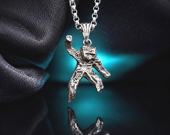 The Watcher of the Stars - Handcrafted 950 Sterling Silver R0.cky Pendant - Pr0j.e.ct H.aI.l M.ar.y Inspired Necklace - Gift for Sci-Fi Fans