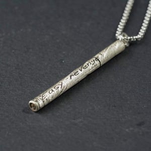 EXCLUSIVE Fanmade &quot;Easy Revenge!&quot; Chainsaw Anime Necklace,Handmade Silver 950 Pendant,Cigarette Necklace,Perfect Anime Jewelry Gift for Fans