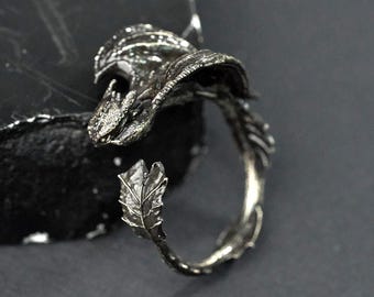 限定版『ヒックとドラゴン』シルバーリング、調節可能なトゥースレス