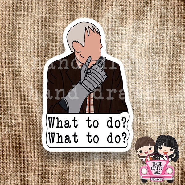 New Frasier tv show Faceless Allen with the gauntlet, what to do, what to do, Vinyl waterproof sticker 3.25" matte finish