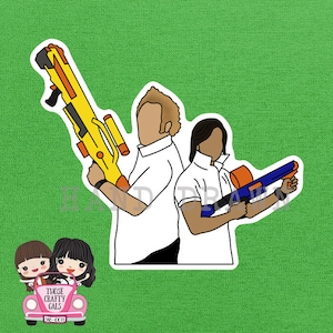 Laptop decal/sticker Jeffster from Chuck TV show Jeff and Lester waterproof matte finish 3&quot; hand drawn