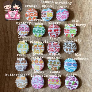 Dum Dum Sucker Candy 1.25&quot; Button pins, great for purses, jackets, and backpacks